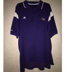Purple/white east Carolina university polo